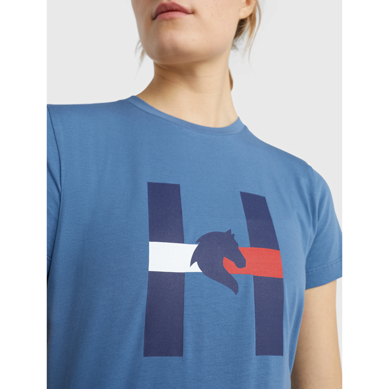 Tommy Hilfiger Women's Horse Print T-Shirt - Blue Coast-4
